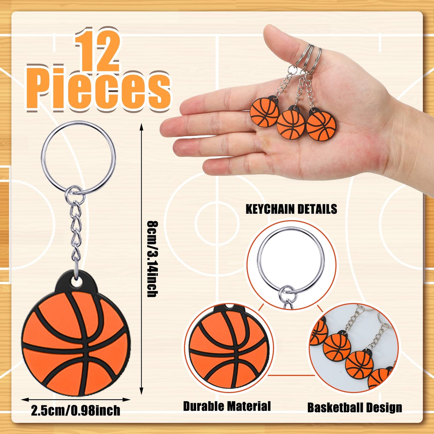 86 Pcs Basketball Party Favors Basketball Sports Drawstring Present Bags Basketball Goodie Bags Basketball Silicone Bracelets Wristbands Basketball Keychains Stickers For Basketball Birthday Supplies