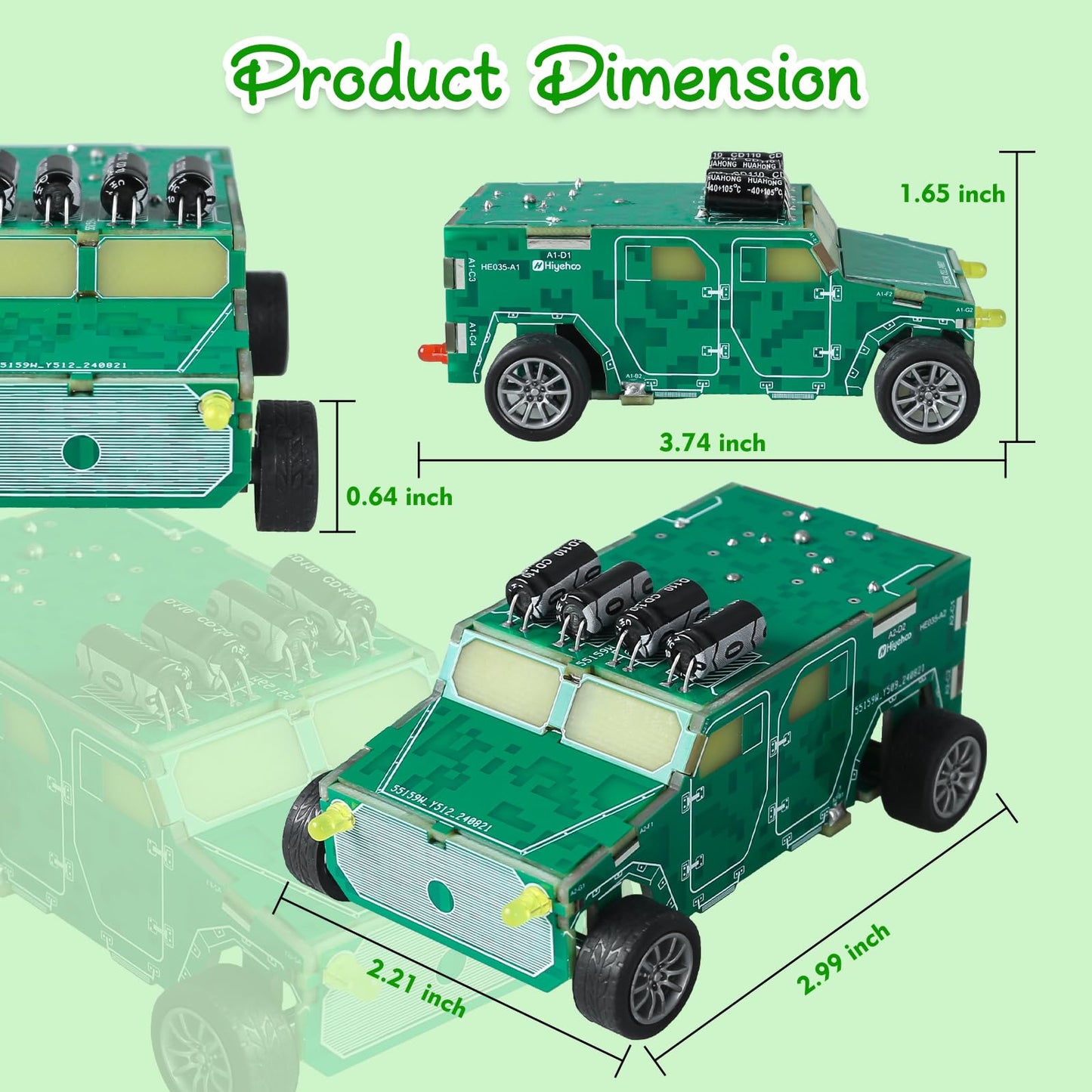 Pemenol Soldering Practice Kit, Diy Vehicle Model Soldering Projects With Pull-Back Gears Led Light For Hand-On Learning Stem Ed