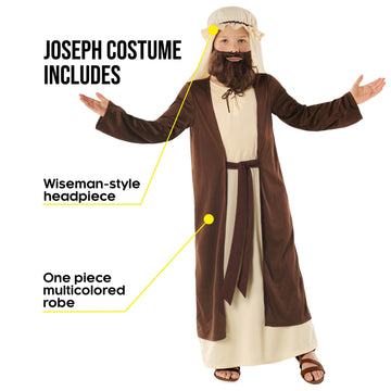Morph Saint Joseph Costume For Kids, Biblical Costume For Boys, Bible Dress Up Outfit, Religious Role Play, Small