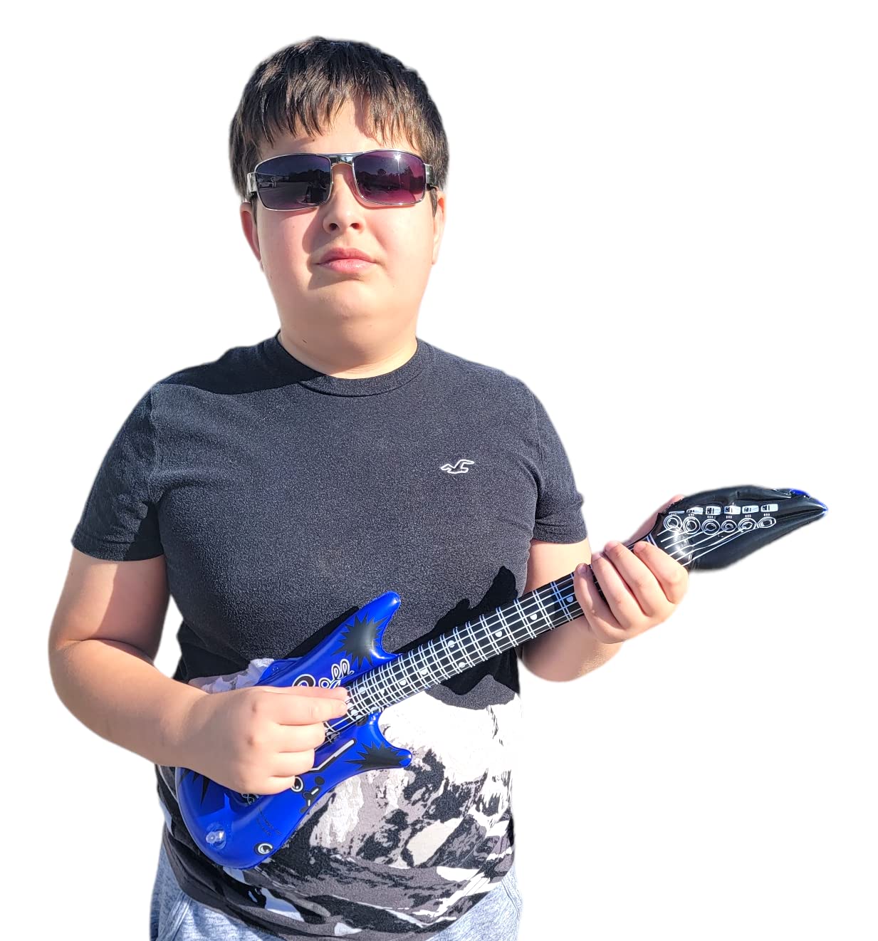 Zugar Land Rock Inflatable Mini Guitars (23 Inches) Vinyl. Perfect Party Favor, Dj Dance 80S Rocker (Mini Rock-N-Roll (4 Pack))