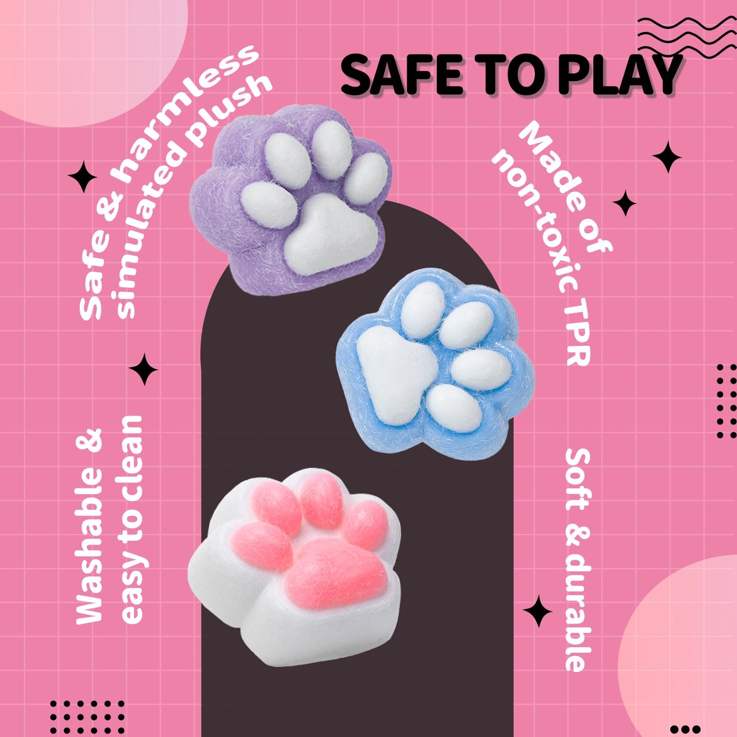 Easter Basket Stuffers Taba Squishy Paw, Fufu Squishies Cat Paw Toy, Cute Squishys Gift For Kids Teen & Children, Funny Jelly Ki