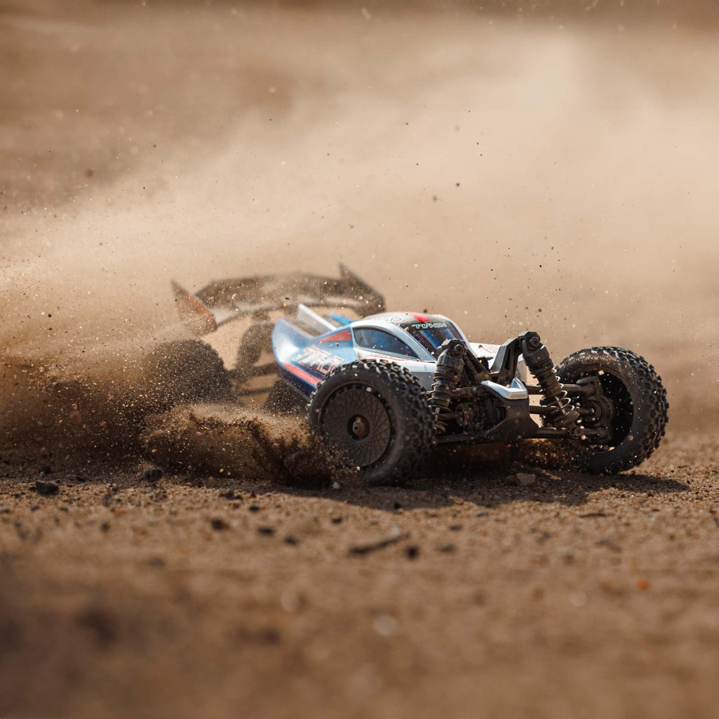 ARRMA RC Car Typhon GROM 4x4 Smart Small Scale Buggy RTR with Battery & Charger, Blue/Silver ARA2106T1