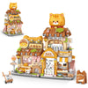Street View Cute Cat Shop Mini Building Blocks MOC Creative Building Toys Cute Animals Building Set for Girls 6-12 Simulation Architecture Construction Toy Gift Idea for Kids mature-themeds (917 PCS)