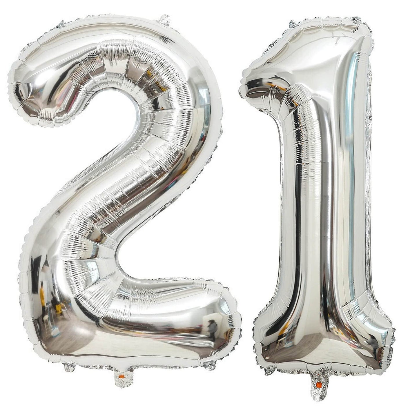 40 Inch Silver 21 Number Balloons Giant Jumbo Huge 12 Or 21 Foil Mylar Helium Number Digital Balloons Silver Birthday Mylar Digi