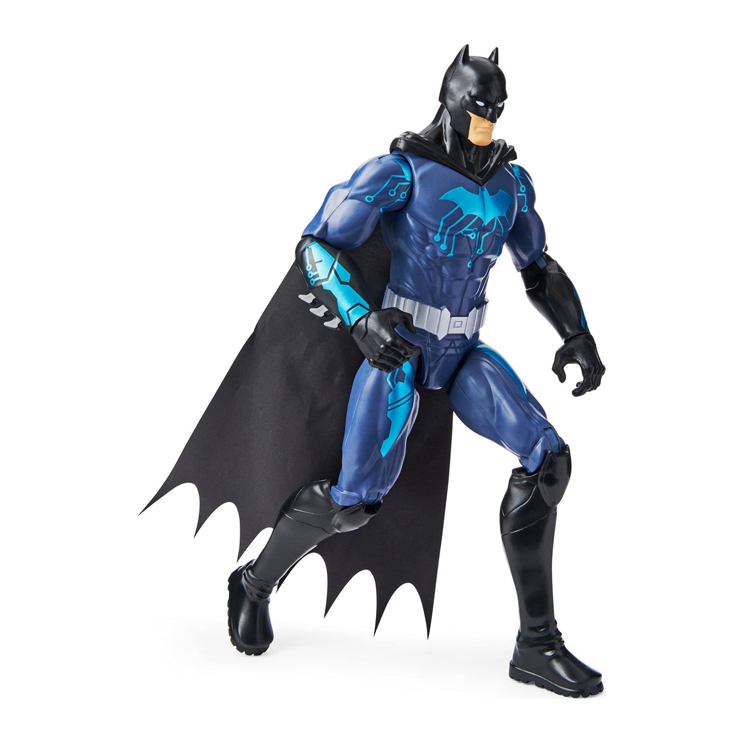 DC Comics Batman 12-inch Bat-Tech Batman Action Figure (Black/Blue Suit), Kids Toys for Boys Aged 3 and up