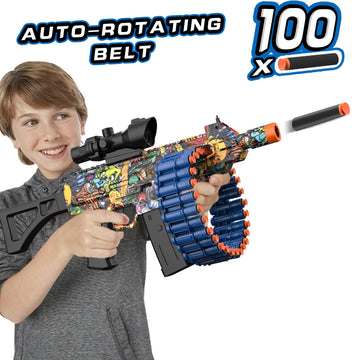 Electric Automatic Toy JakMean Toy with 30 Dart Clips and 100 Foam Darts Outdoor Shooting Games Toys for 6-12 Year Old Boys & Girls mature-themeds Presents for Birthday Xmas Scrawl