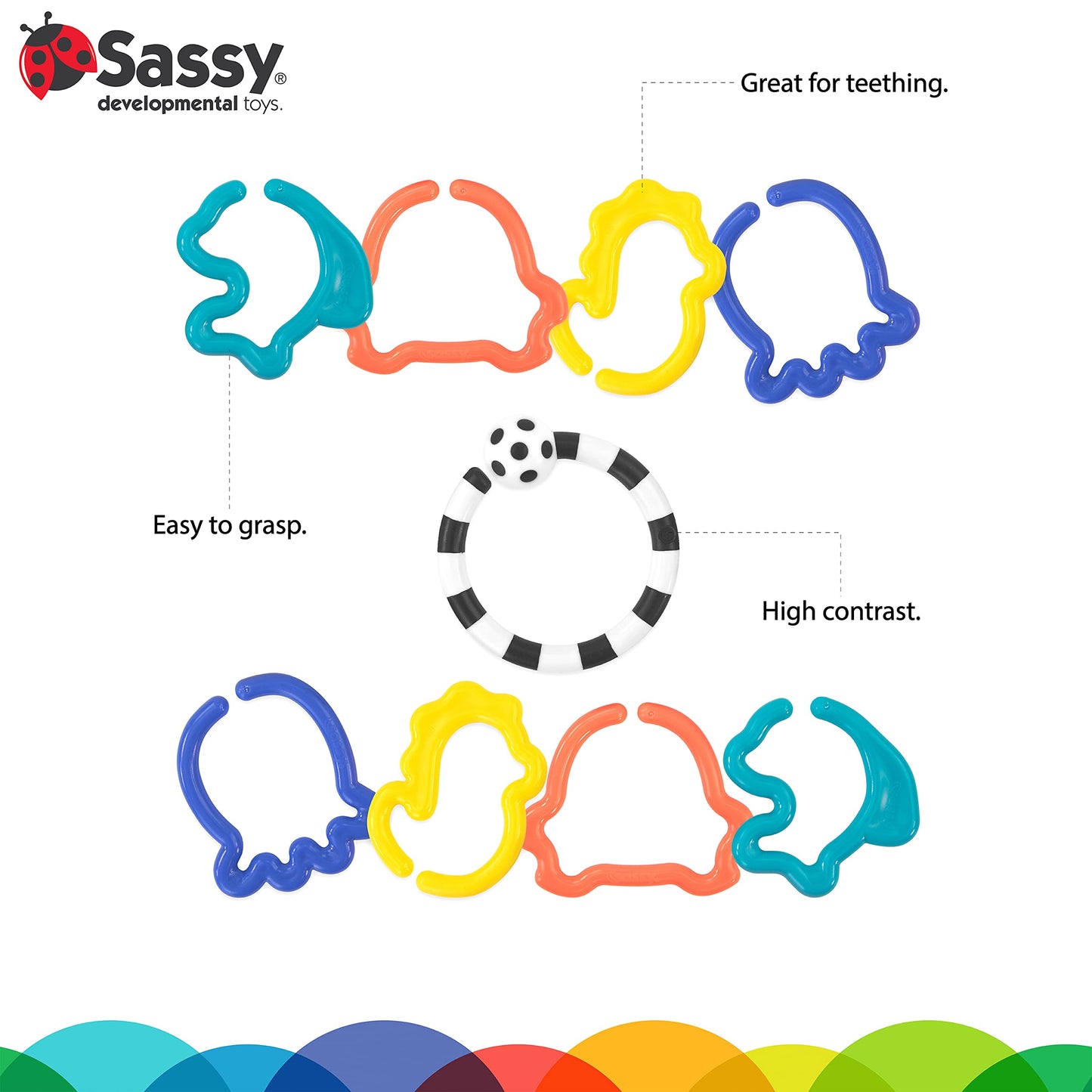 Sassy Eco Ocean Link O’ Lots | Made Green With Plant-Based Plastic | 0+ Months