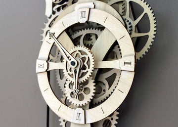 Abong David Mechanical Clock Kit - 3D Clock Wood Puzzle Model Kit - Diy Wooden Gear Clock - Wall Clock With Pendulum, No Batteri