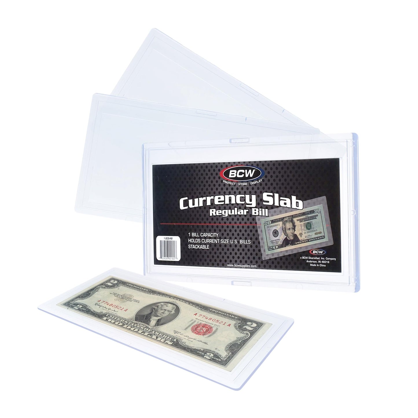 Bcw Deluxe Currency Slab For U.S. Bills - 1Ct | Clear Polystyrene, Snap-Together Protection Money Case | Ideal For Paper Money C