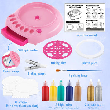 Arts and Crafts for Kids Ages 4-8,Paint Spin Art Machine Kit,Art Craft Set for 6-9 Year Old,Cool Painting Spinner Toys Kits Set,