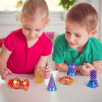 Mydhall 3PCS Impossible Cone 3D Printed Spiral Cone Fidget Toys Impossible Pyramid Passthrough Sculpture Stress Relieving Toys for mature-themeds and Kids Stocking Filler White Elephant Gifts(Light Purple)