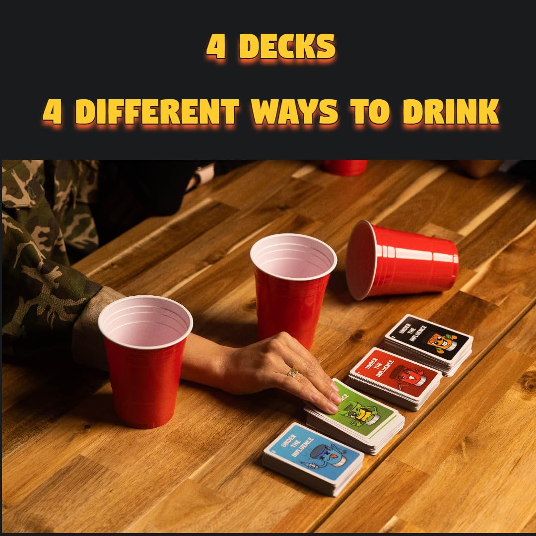 Under The Influence Fun Drinking Game For Your Next Pregame, Kickback, Or Game Night - 200 Cards Packed With Fun Challenges, Dar
