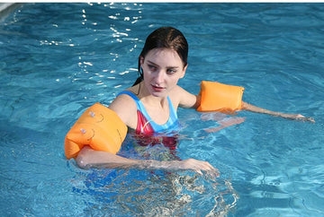 Topsung Floaties Inflatable Swim Arm Bands Rings Floats Tube Armlets for Kids and mature-themed (Orange)