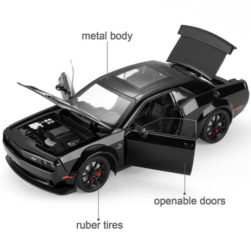 SASBSC Hellcat Toy Cars for Boys Age 3-12 1:24 Dodge Challenger SRT Demon Car Toys Diecast Metal Car Model with Light & Sound Co