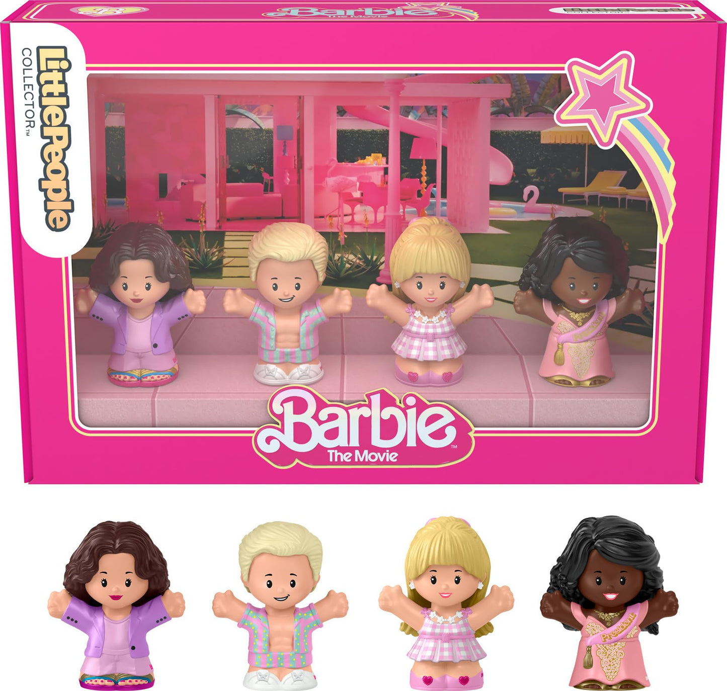 Little People Collector Barbie The Movie Special Edition Set For Adults & Fans, 4 Figures In Display Package