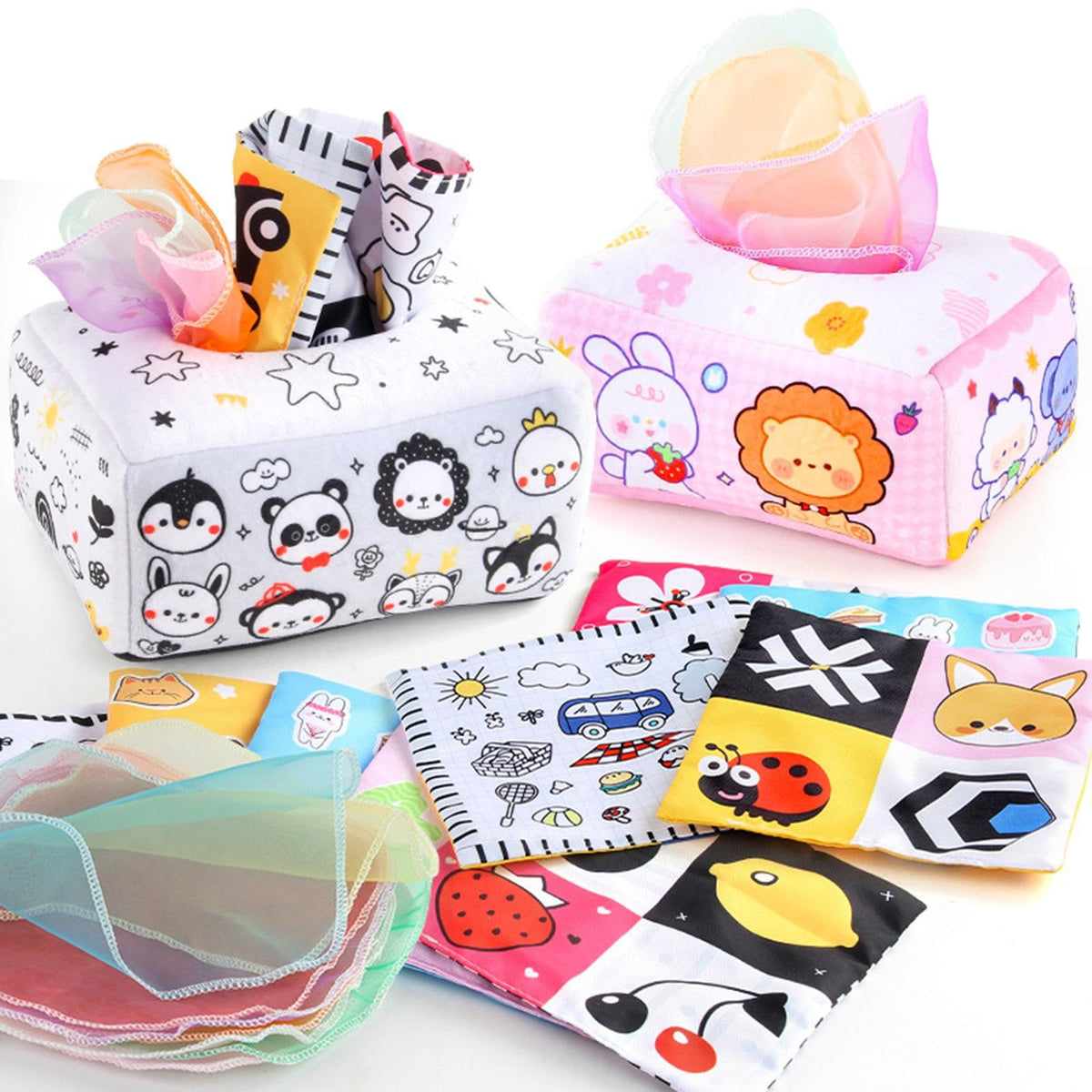 Atorse Infant Tissue Box Fine Motor Skill Sensory Toys For Boys Girls Kids 12 Year Pink|Baby | Toys For Baby | Developmental Ba