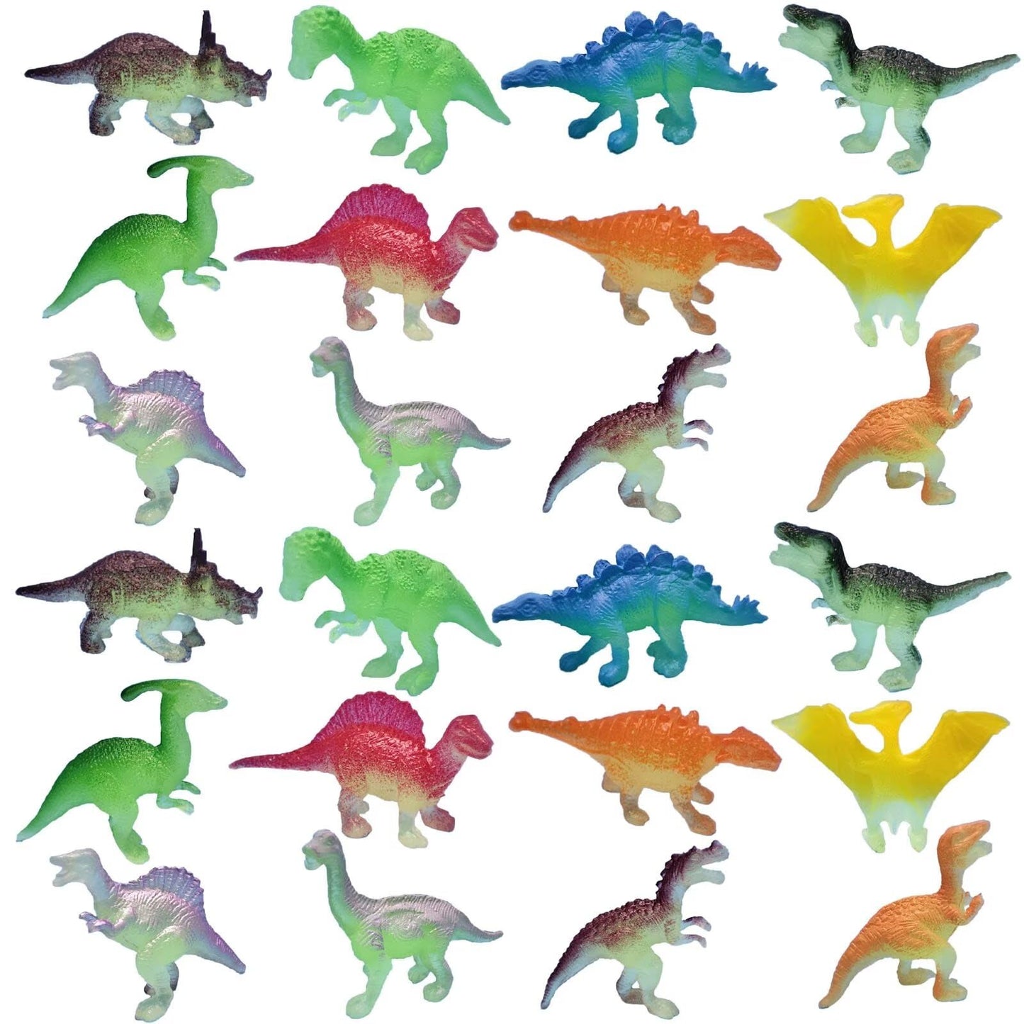 Mini Luminous Dinosaur Toys for Kids 3-5,24 Pack Realistic Toddler Dinosaur Toy Set,Educational Dinosaurs for Kids 3-5,Perfect D