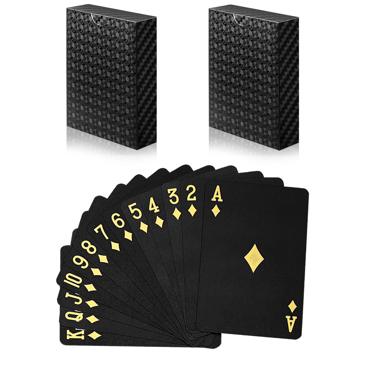 2 Decks Waterproof Playing Cards Plastic Poker Cards, Foil Poker Cards Novelty Poker Cards Waterproof Deck Of Cards Tricks Tool