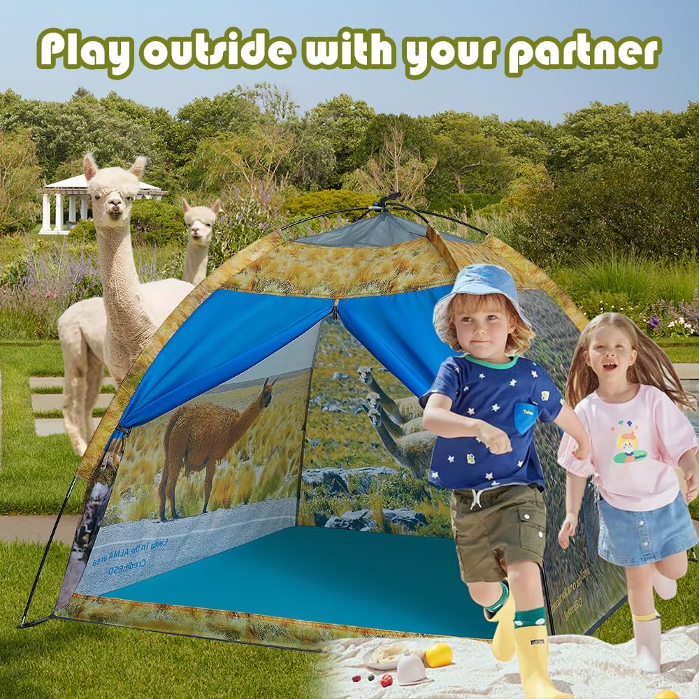 Mnagant Kids' Alpaca Tent - Fun Pop-Up Playhouse For Boys And Girls - Easy Setup, Indoor/Outdoor Adventure Tent - 47'' X 47'' X