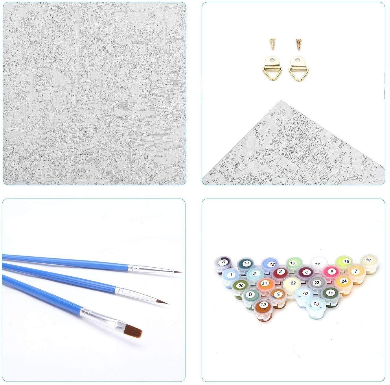 Komking Paint by Number for Adults Kids, Paint by Numbers Kits on Canvas Painting Kit for Art Crafts Gift, Magic Cat 16x20inch W