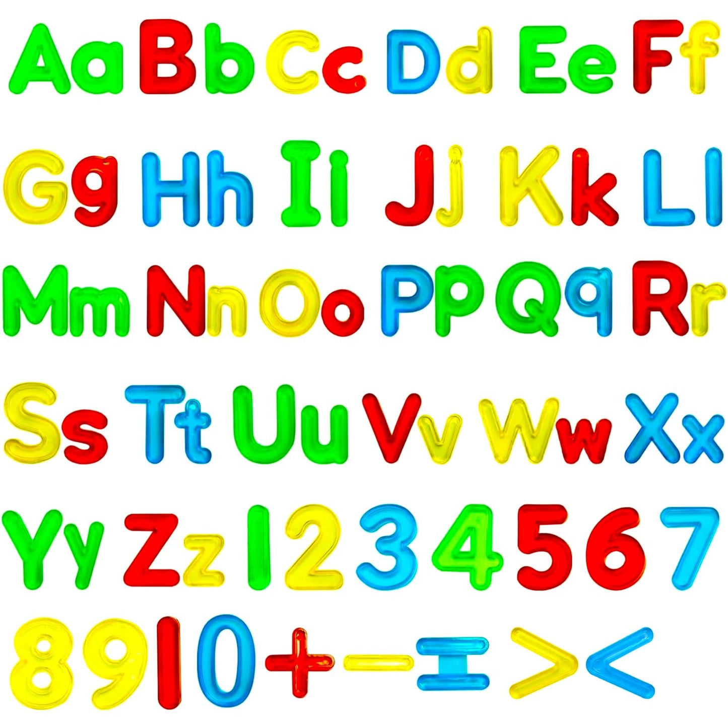 67 Pcs Plastic Practice Set Transparent Letters And Numbers Include Uppercase Letters Lowercase Letters And Numbers Colorful Plastic Letters And Numbers For Kids Counting And Spelling, Ages 3+