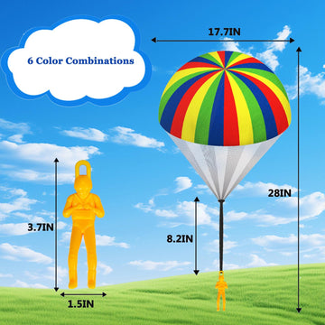Parachute Toy Outdoor Flying Parachute Easter Basket Stuffers Toys for Kids tossing Children's Flying Toys with Small Figures Top Indoor Hand Throw Soliders for 4 6 8 10 12 Year Old (6PCS)