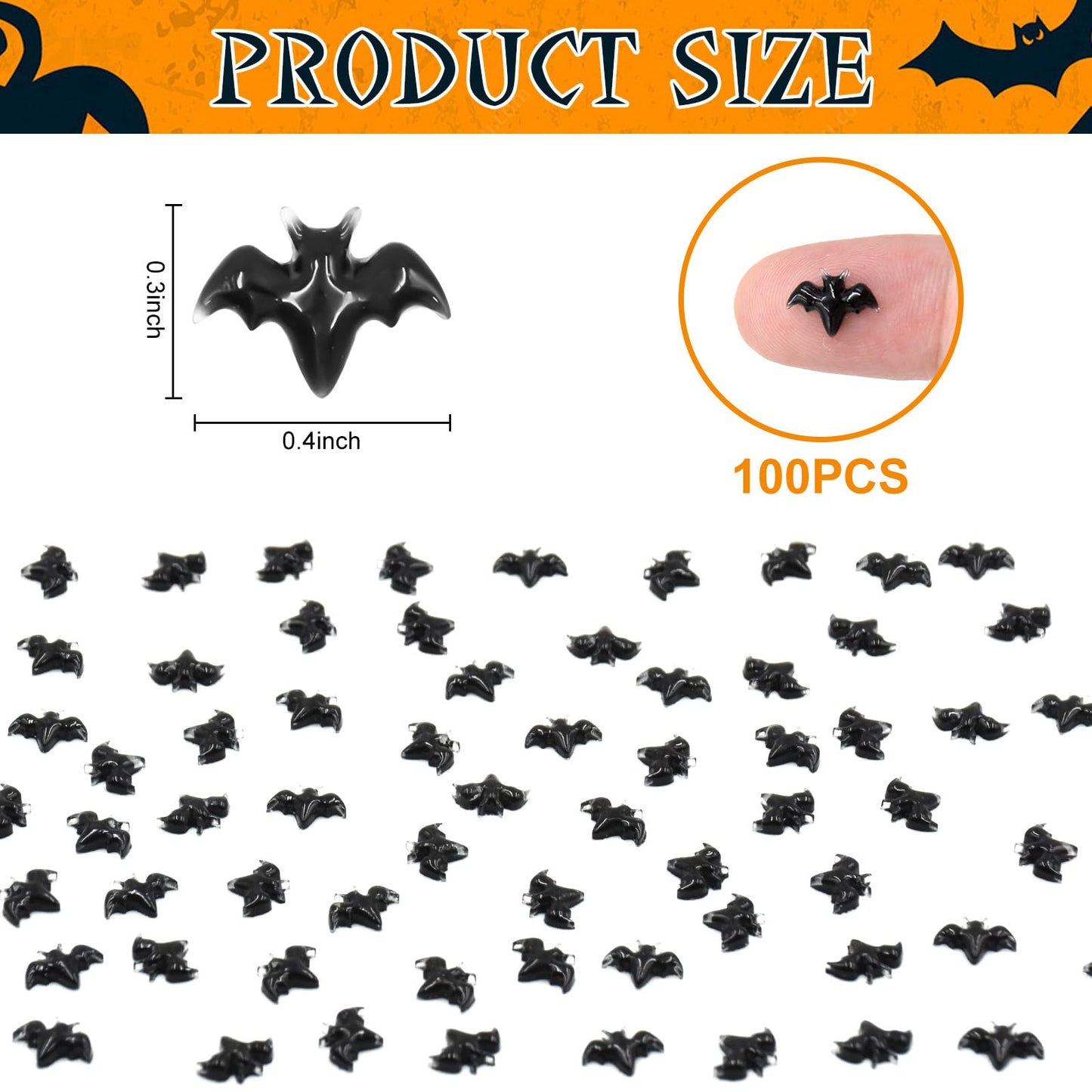 100Pcs Halloween Miniature Bats Dollhouse Mini Bats For Crafts Cute Halloween Decor Tiny Bat Decor For Fairy Garden Dollhouse Mi