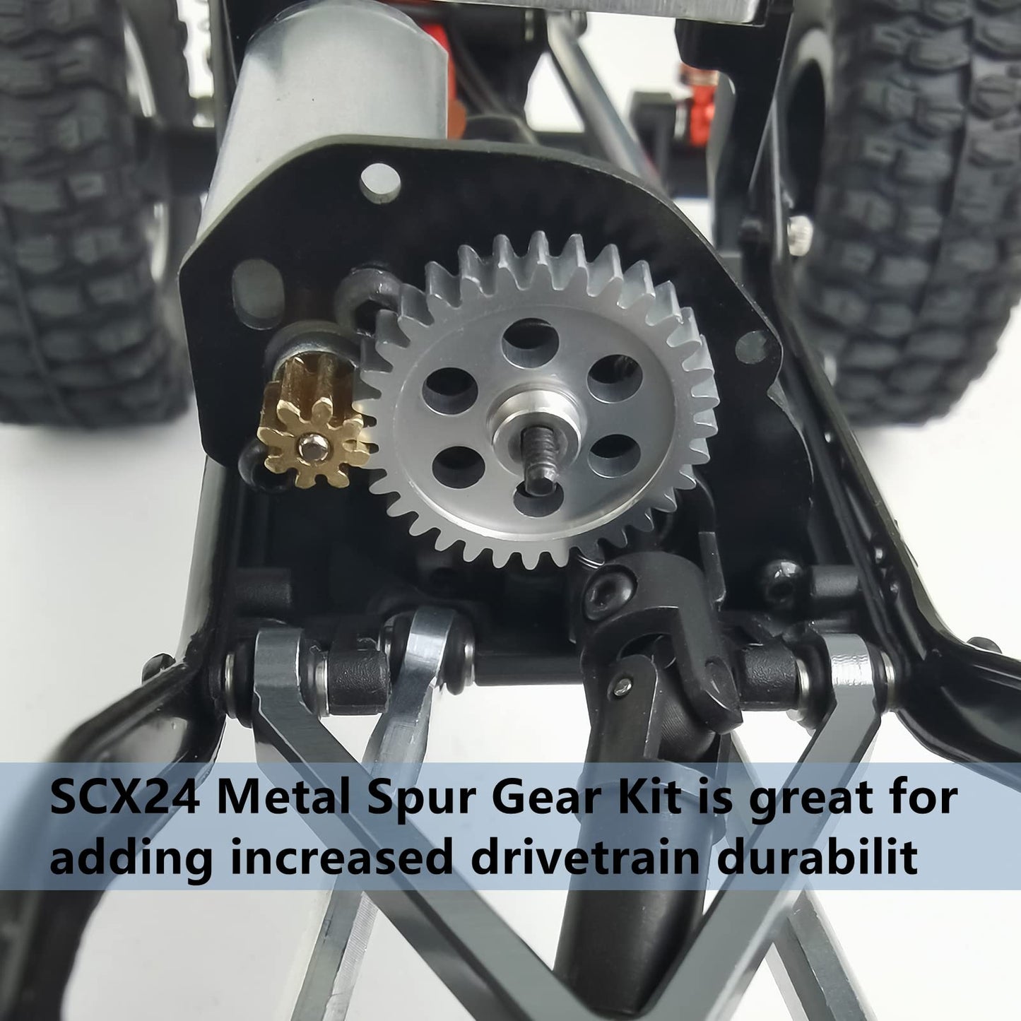 MORLORDY RC Metal 0.5M 32T Spur Gear 8T Pinion Conversion Kit for 1/24 RC Crawler Car Axial SCX24 Upgrades Parts Accessories