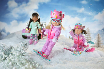 American Girl Welliewishers 14.5-Inch Doll Frosty Fun Snowboard Playset With Owl-Face Helmet And Goggles, For Ages 4+