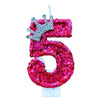 Hot Pink Birthday Number 5 Candle for Cake, Pink Number 5 Candle, Fun Glitter Hot Pink Cake Topper Birthday Decorations Cupcake