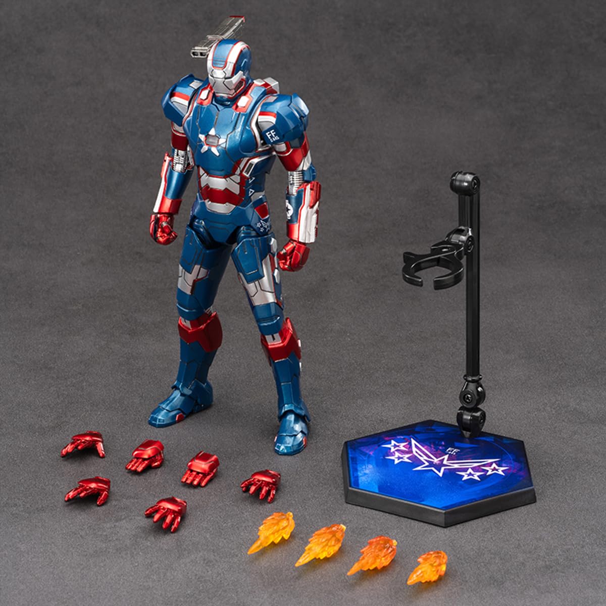 Hiplay Zd Toys Collectible Figure Full Set: Anniversary Series Non-Luminous Version: War Machine Patriot 1.0 (1906-52), 1:10 Sca