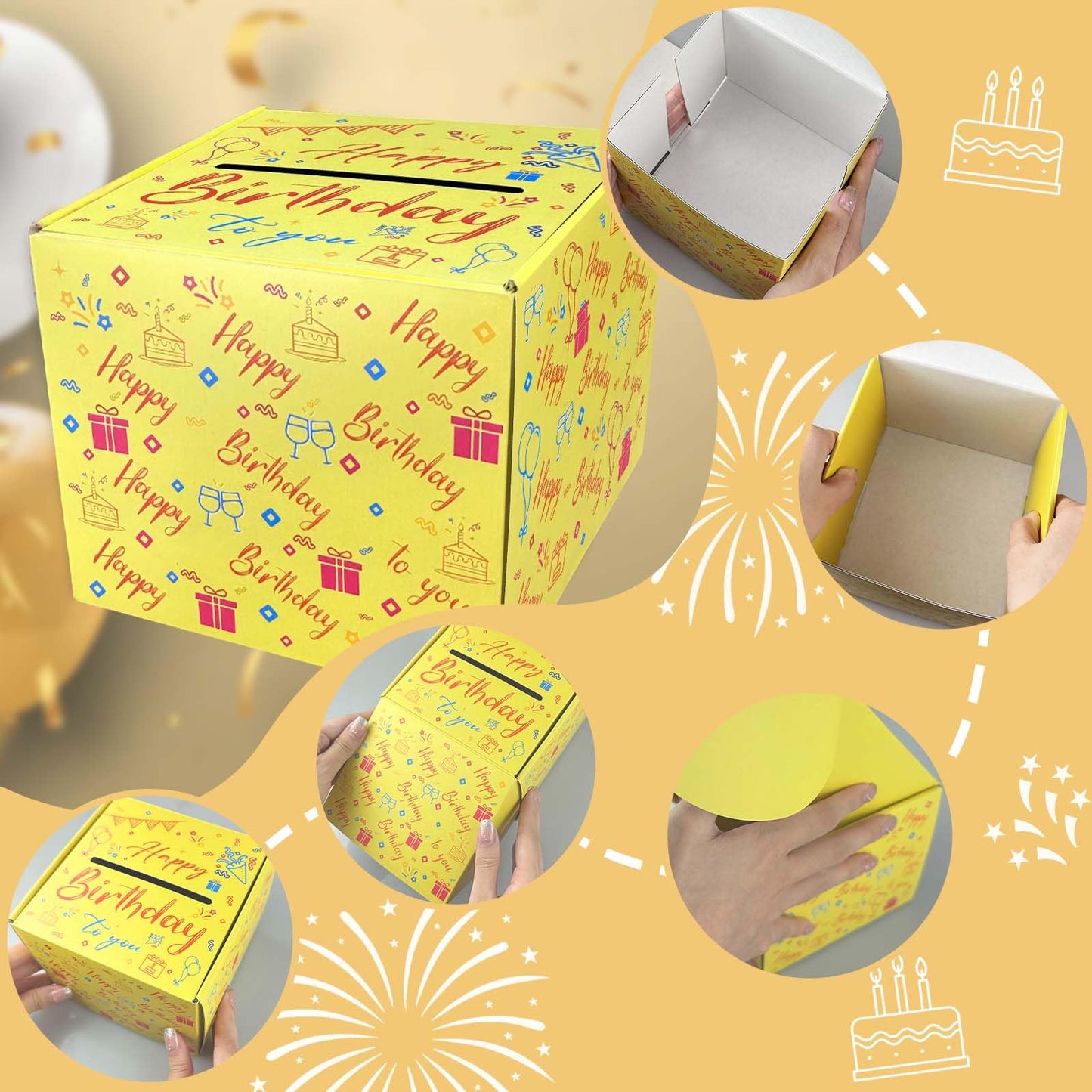 Happy Birthday Day Money Box for Cash Gift Pull,Money Gift Boxes for Cash,Money Box for Cash Gift Colourful Money Holder for Cas