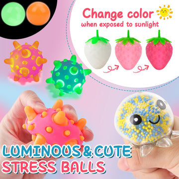 54 Pack Stress Balls, Squishy Balls, Squeeze Balls For Adults, Stress Relief Balls, Prize Box Stuffers, Party Favors