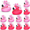 Sotiff 12 Sets Flamingo Rubber Duckies Bulk Mini Pink Flamingo Bath Toys With Hat Sunglasses And Necklaces Floating Squeaky Bath