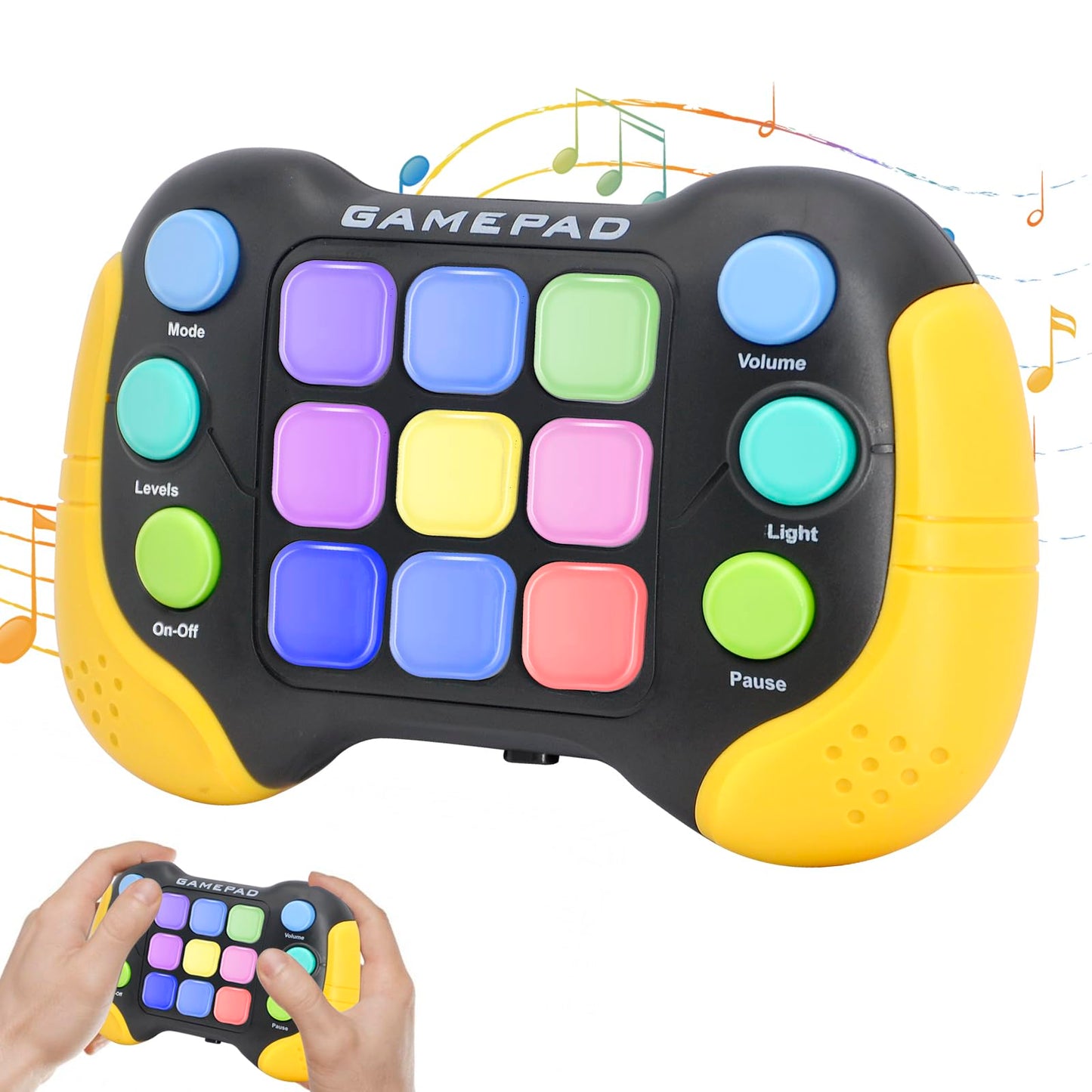 Thinhous Quick Push Pop Game - 5 Mode Electric Fast Push Handheld Games Sensory Button Light Up Toys With 7 Color Lights, Party