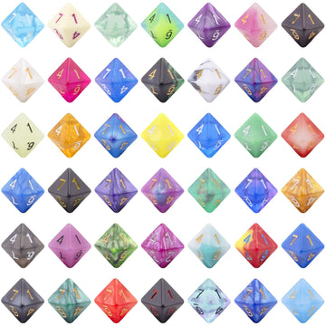 AUSTOR 42 Pieces Polyhedral Dice 8 Sided Game Dice Set Mixed Color Dices Assortment with a Black Velvet Storage Bag for DND RPG