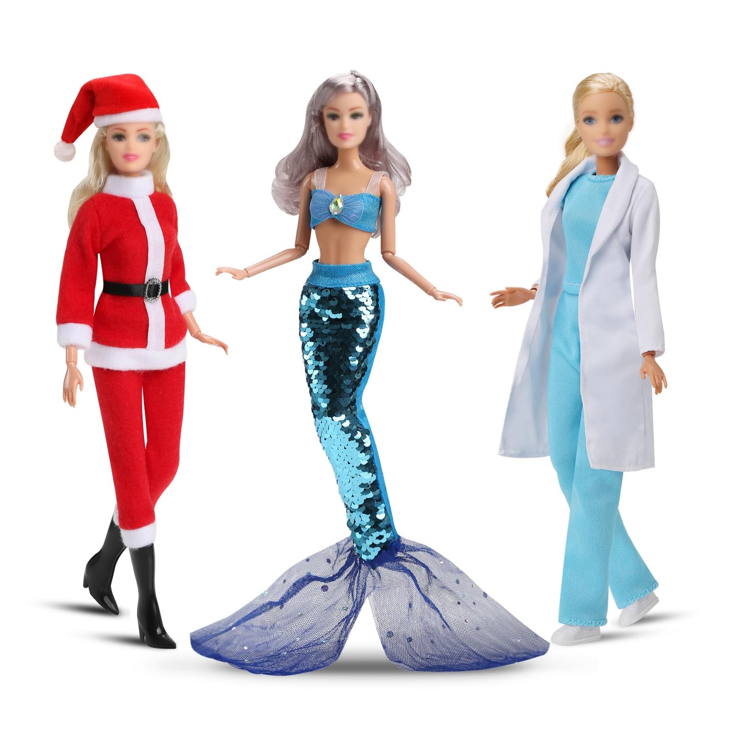 51 Pcs Doll Clothes And Accessories ,10 Sets Career Fashion Doll Clothing(36 Pcs) 10 Pairs Of Shoes 5 Doll Displays.For 11.5 Inc