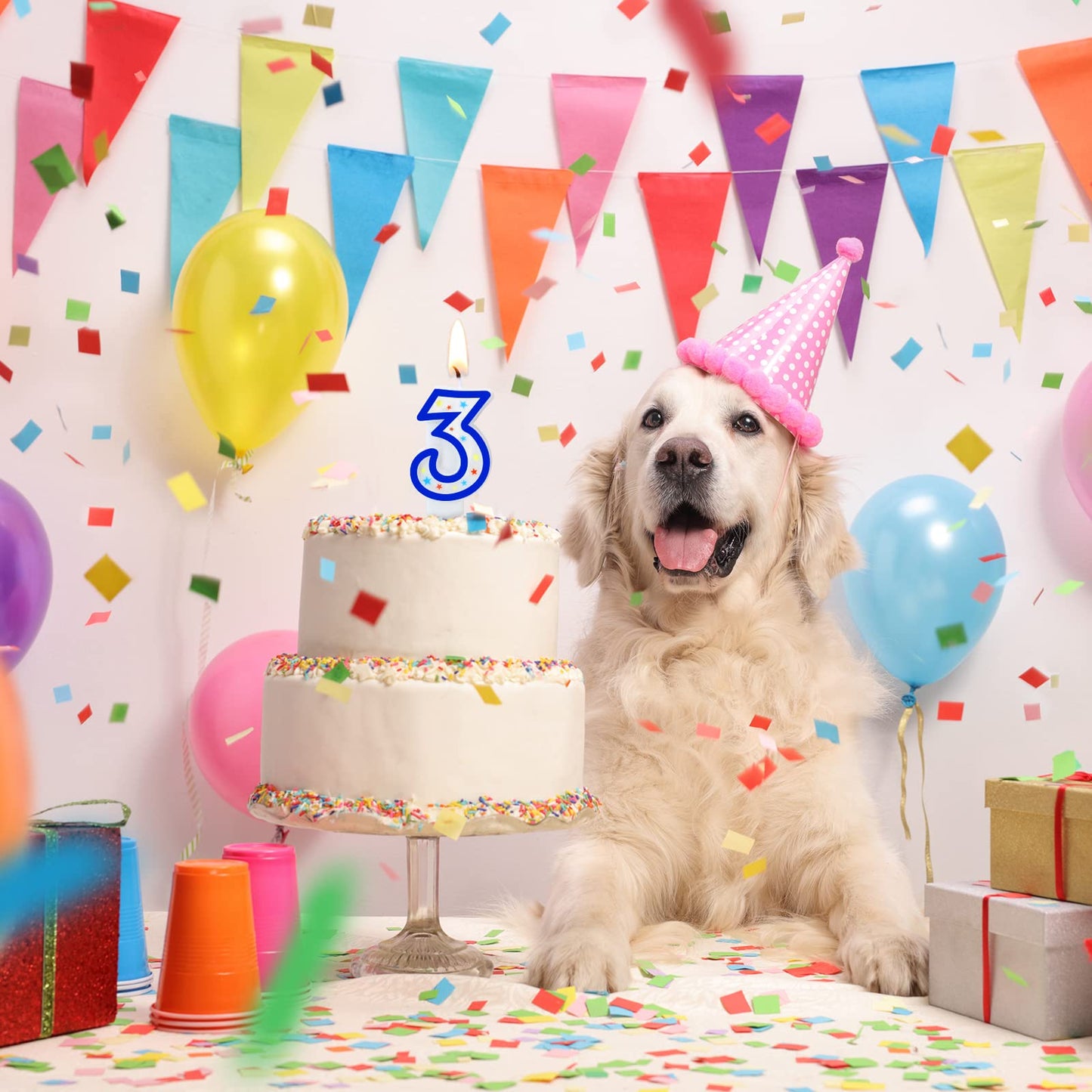 10 Pieces Birthday Number Candles Polka Dot Colorful 0-9 Cake Candles for Birthday Wedding Anniversary Reunions Theme Party Deco