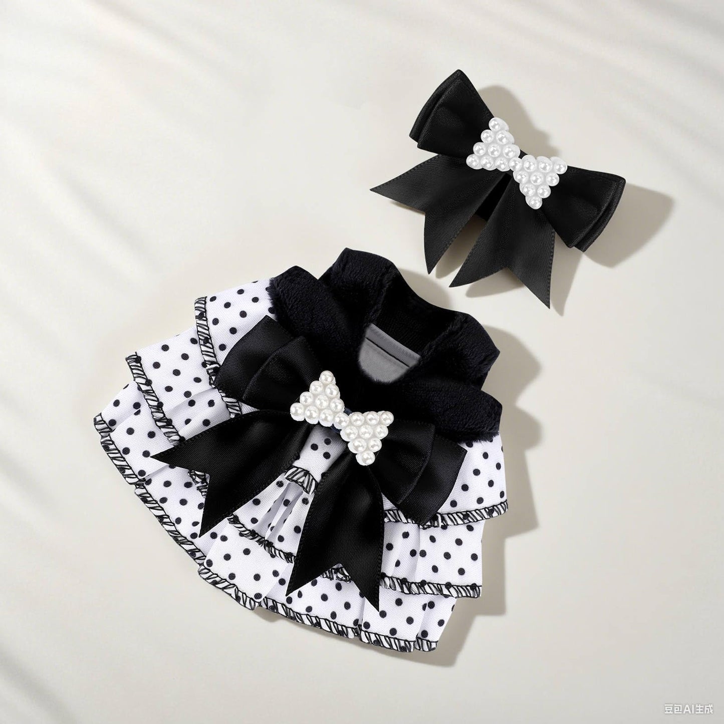 Abincee 17cm Doll Clothes Compatible with Labubu enhanced Doll Outfit Set Fashion Designed Dresses (Black)