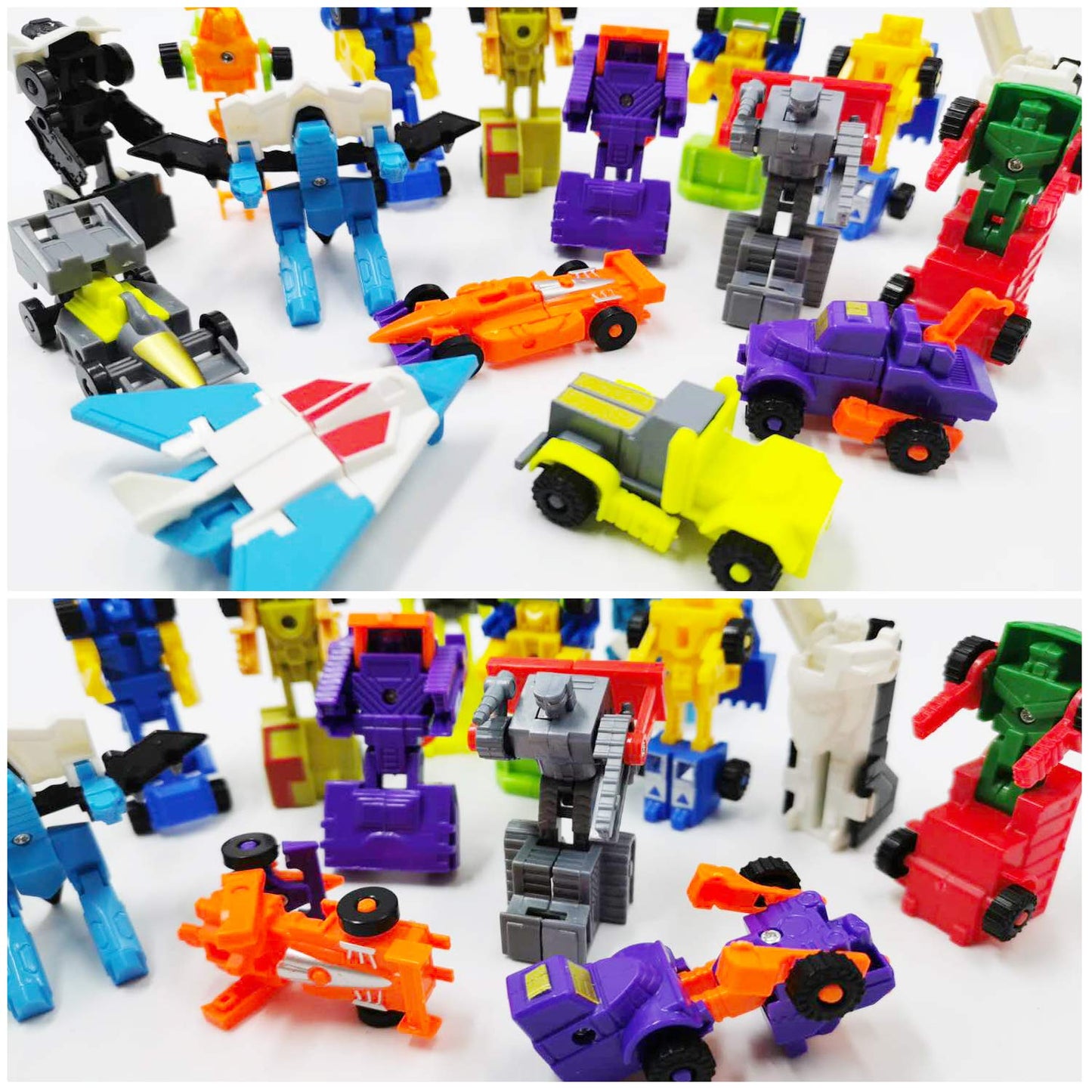 SCKTYZS Morphing Robot Construction Toy Cars Mini Pull Back Vehicles Set of 16 Action Figure Party Supplies Birthday Favors Deco