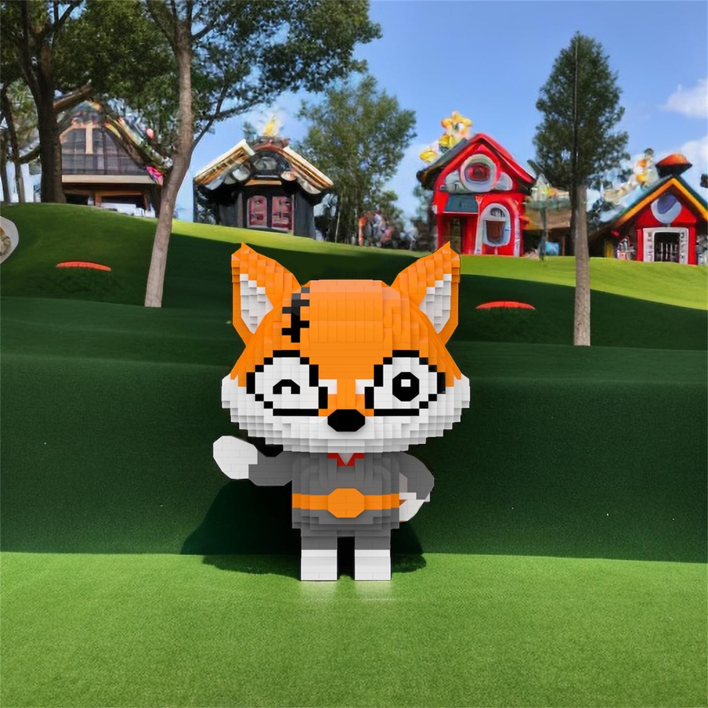Larcele Animal Series Micro Building Blocks Animal Set, Diy Mini 3D Building Toy Bricks,1384 Pieces Kljm-07 (Little Fox)