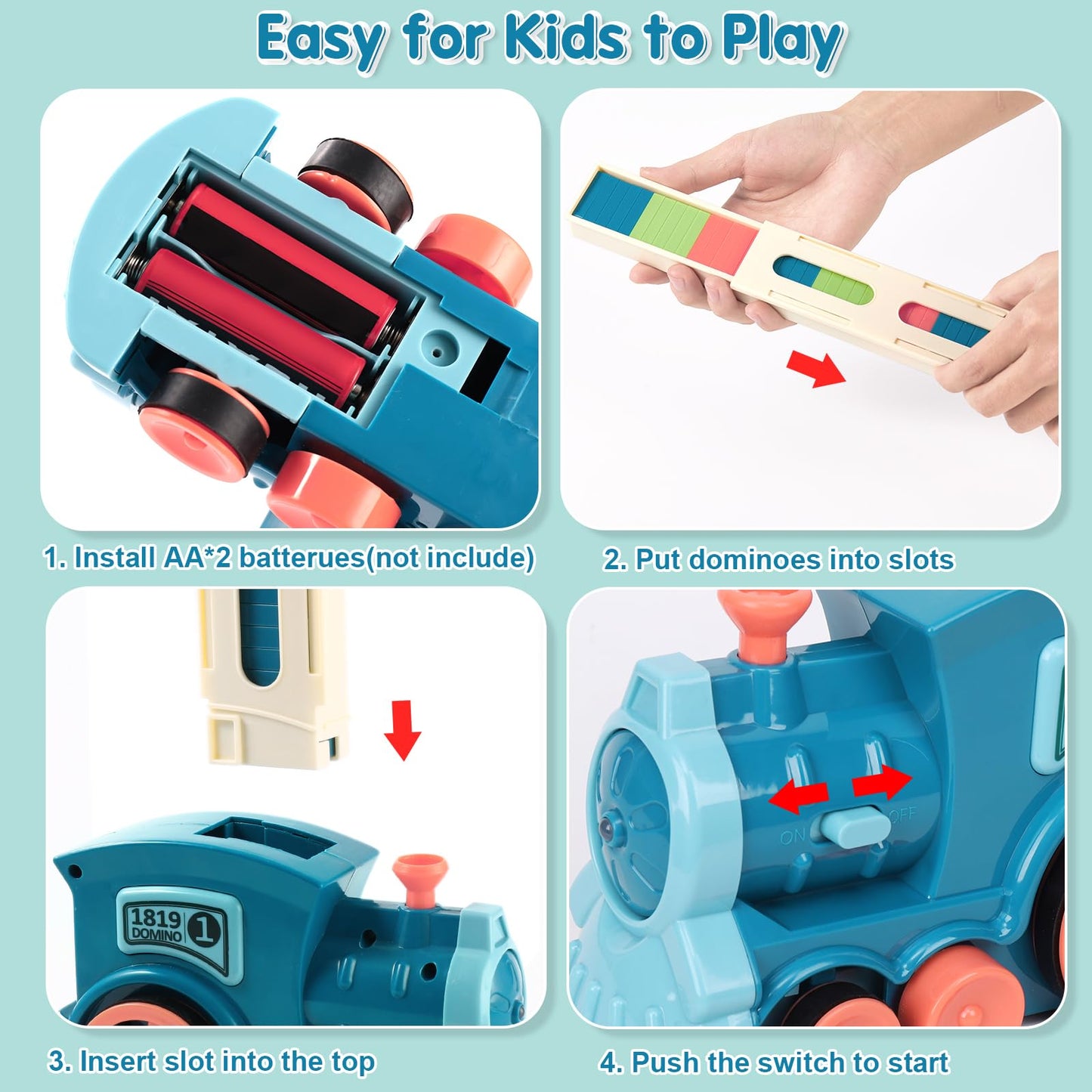 200 Pcs Domino Train Toy Set, Automatic Dominos Train For Kids Boys Girls, Electric Dominoes Machine Train Toy Set With Sounds,