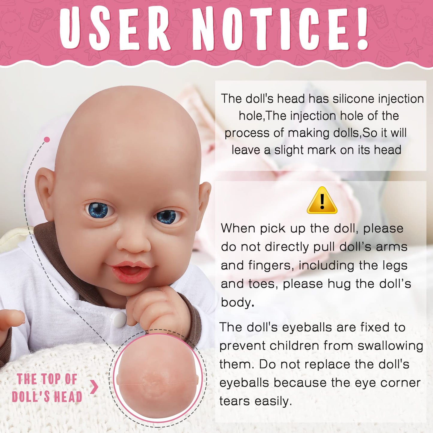 Vollence 12 Inch Full Silicone Baby Dolls Realisitc, Not Vinyl Dolls, Lifelike Reborn Silicone Dolls Realistic Full Silicone Bab