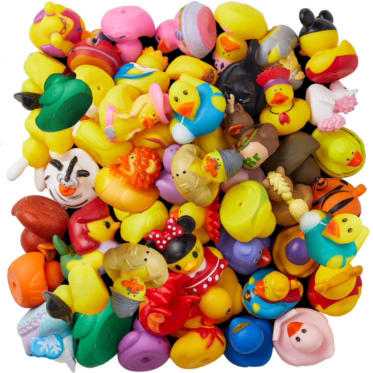 Valenlyra 200 Pack Rubber Duck For Jeeps Ducking - 2' Bulk Floater Duck For Kids - Baby Bath Toy Assortment - Party Favors, Birthdays, Bath Time, And More (100 Varieties)
