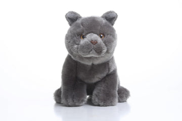 TAMMYFLYFLY Lifelike British Shorthair Cat Plush Stuffed Animal Toy British Shorthair Cat Animal Model 32cm