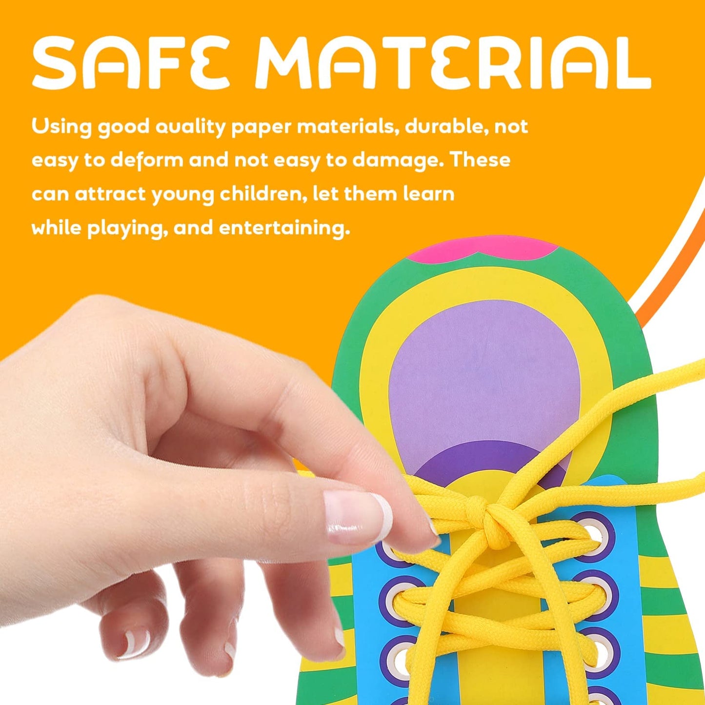 Nuobesty Shoelace Threading Teaching Toys Learn To Tie Shoelaces Toy Kids Toddlers Fine Motor Skills Toy Early Educational Toys, 5 Sets …