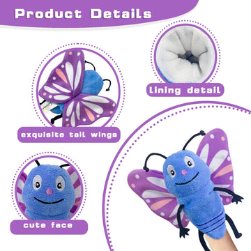 JUSTQUNSEEN 6pcs Insect Finger Puppet Set, Mini Hand Puppets Suitable for Kids, Cute Animal for Role-Playing and Storytelling, R