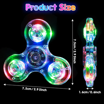Gigilli Fidget Spinners 12 Pcs, Valentines Party Favors Led Light Up Bulk Fidget Spinners Kids 4-12, Valentine Goodie Bag Stuffers Glow In The Dark Party Supplies Birthday Classroom Prizes Return Gift