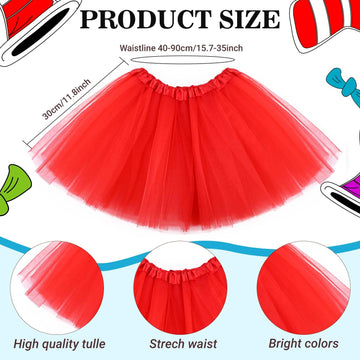 Jchrmers World Book Day Thing Costume Include Tutu Skirts Ponytail Headbands Bowties And Striped Knee Socks(Style2)