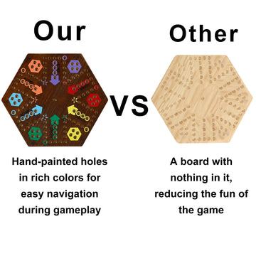 Medikaison Wahoo Marble Board Game 4 And 6 Players 2 Sided Painted Thicken Wood Aggravation Board Game For Family Friends Party